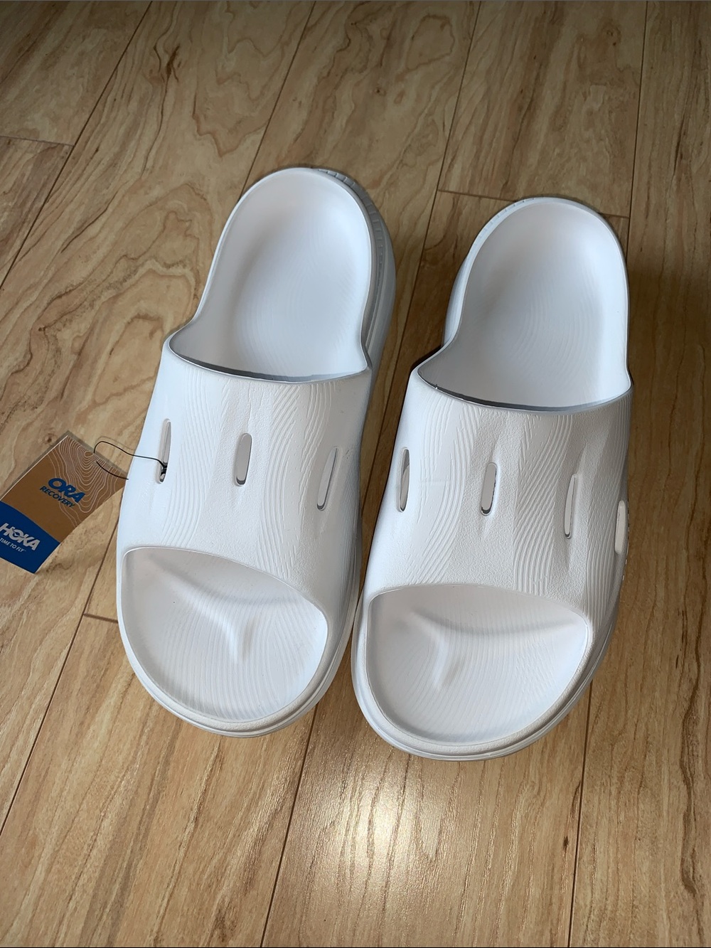 Hoka U Ora Recovery Slide 3 White Sandals